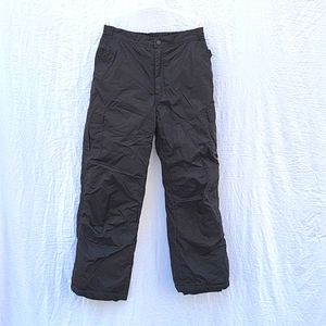 Boy's black ski pants, snowboard, velcro pockets, Rawik, sz L